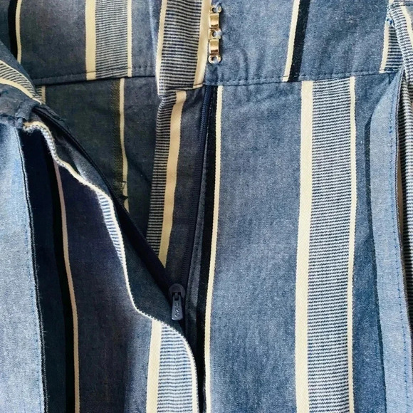 PINKYOTTO | High-Waisted Striped Paperbag 100% Cotton Pants Self Tie Belt Size S - Picture 8 of 12